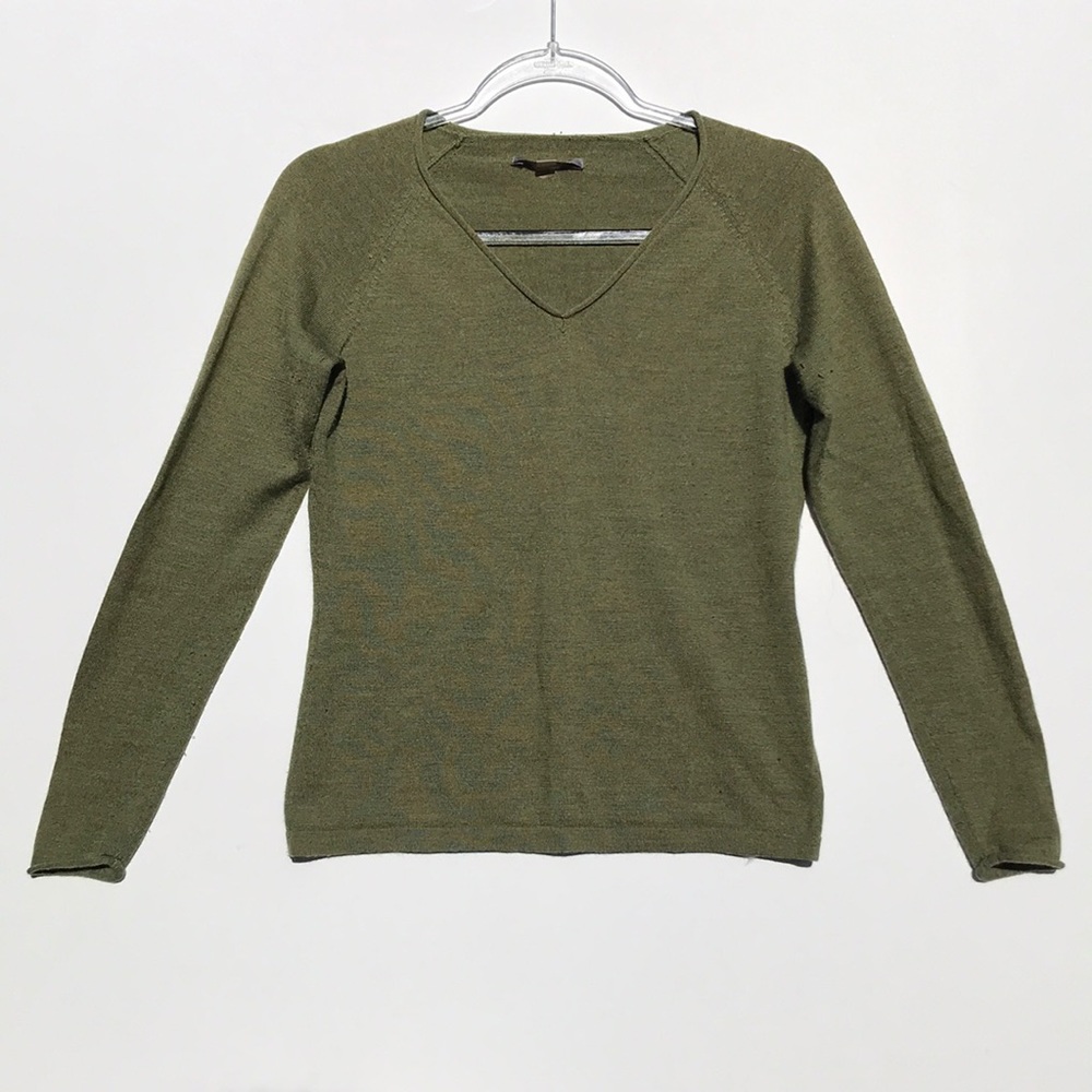 SMARTWOOL SIZE SMALL Sweater Knit Green V Neck Merino Long Raglan Style SWOSR254